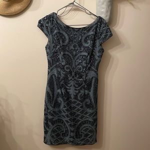 ADRIANNA PAPELL SEQUIN LACE BODYCON COCKTAIL DRESS US SIZE 4